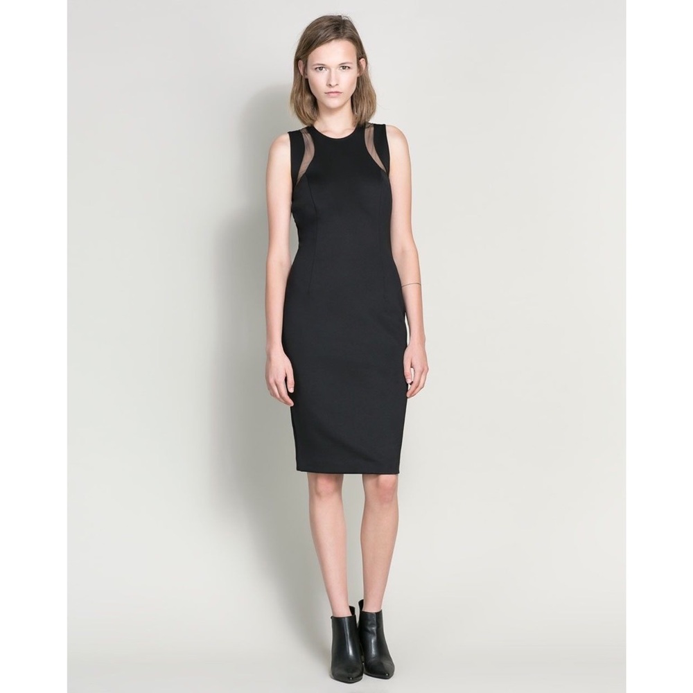 ZARA Black Bodycon Racer Dress: Size M 🔥