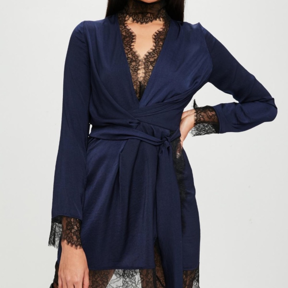 Carli Bybel x Missguided Navy blue dress