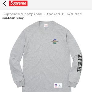 Supreme FW17 Champion Stacked C Long Sleeve Tee