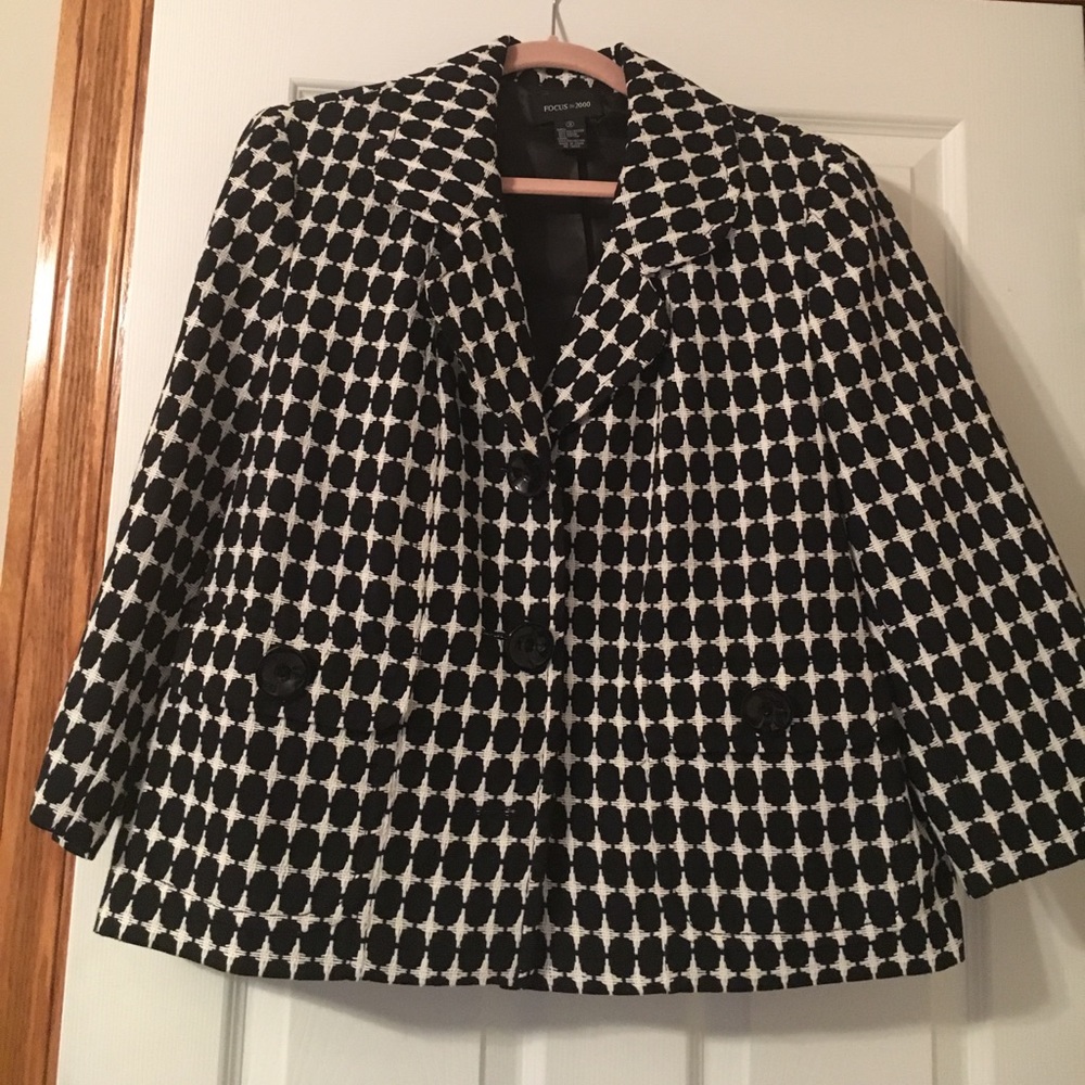 Winter (lined) black and white crop jacket
