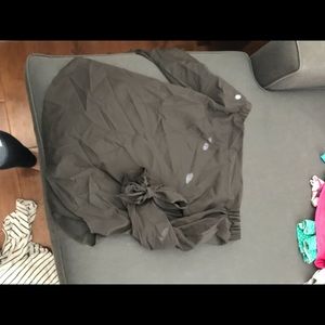 Off shoulder black tie sleeve top