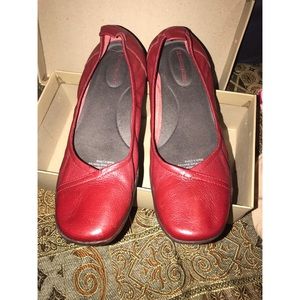 Red ballet slipper style shoes
