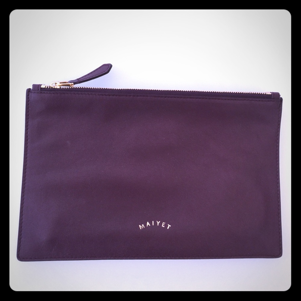 New Maiyet Burgundy Zip clutch travel wallet