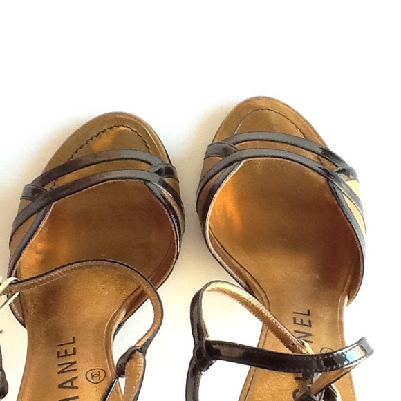 Hold for C. P. Chanel Black/Gold 3.25" Heel - Picture 8 of 8