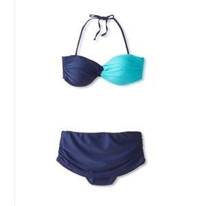 Envya Women's Twisted Colorblock 2-Piece Bikini