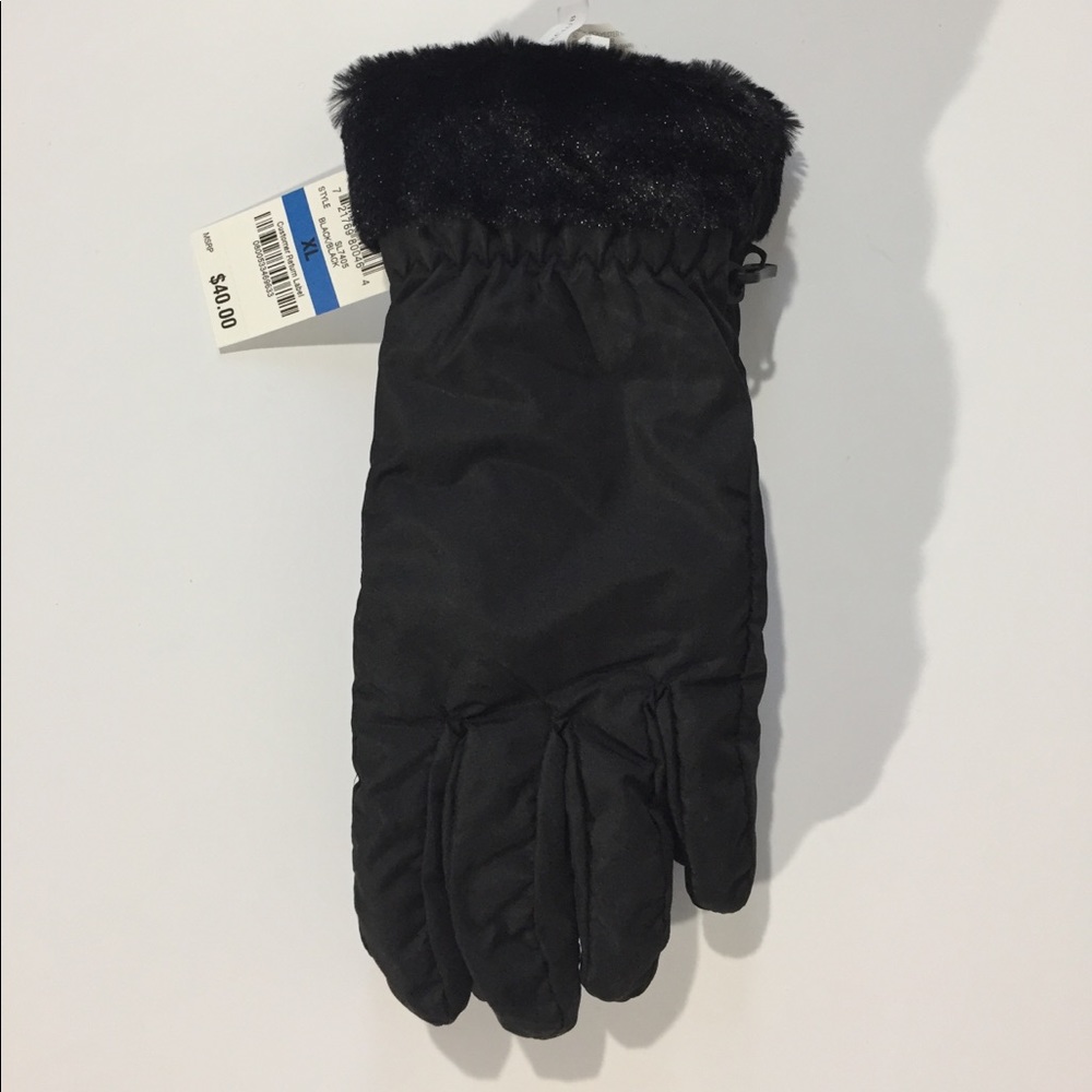 NWT Charter Club Black Fabric Gloves