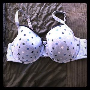 Lane Bryant Blue Polka Dot Underwire T-Shirt Bra