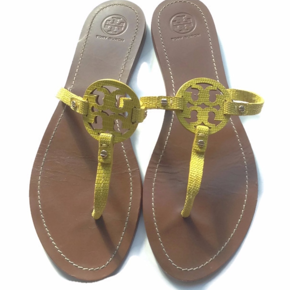 Tory Burch Mini Miller Yellow Sandal Flip Flop 9.5