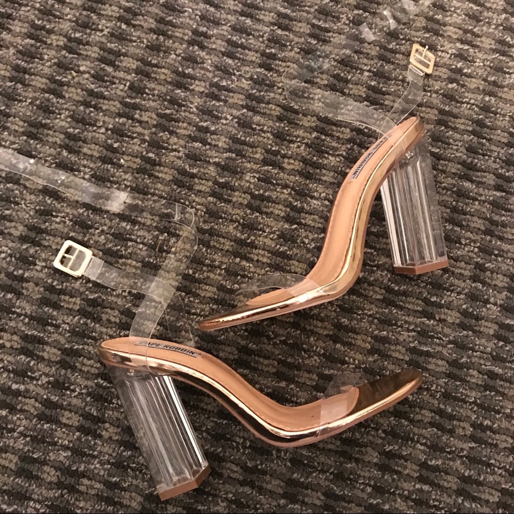 Rose Gold Lucite Transparent Heels
