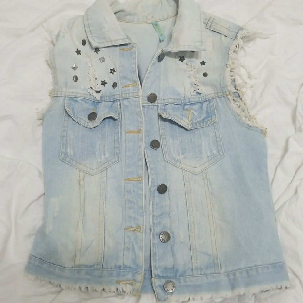 Cut off denim shirt