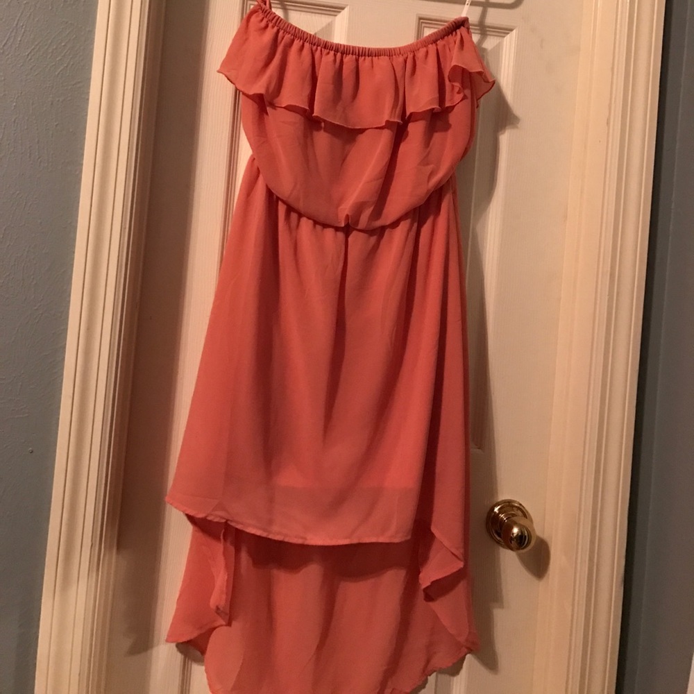Peach colored dress