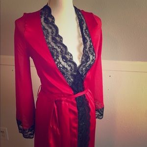 Gorgeous Red Silk Floor Length Robe from London