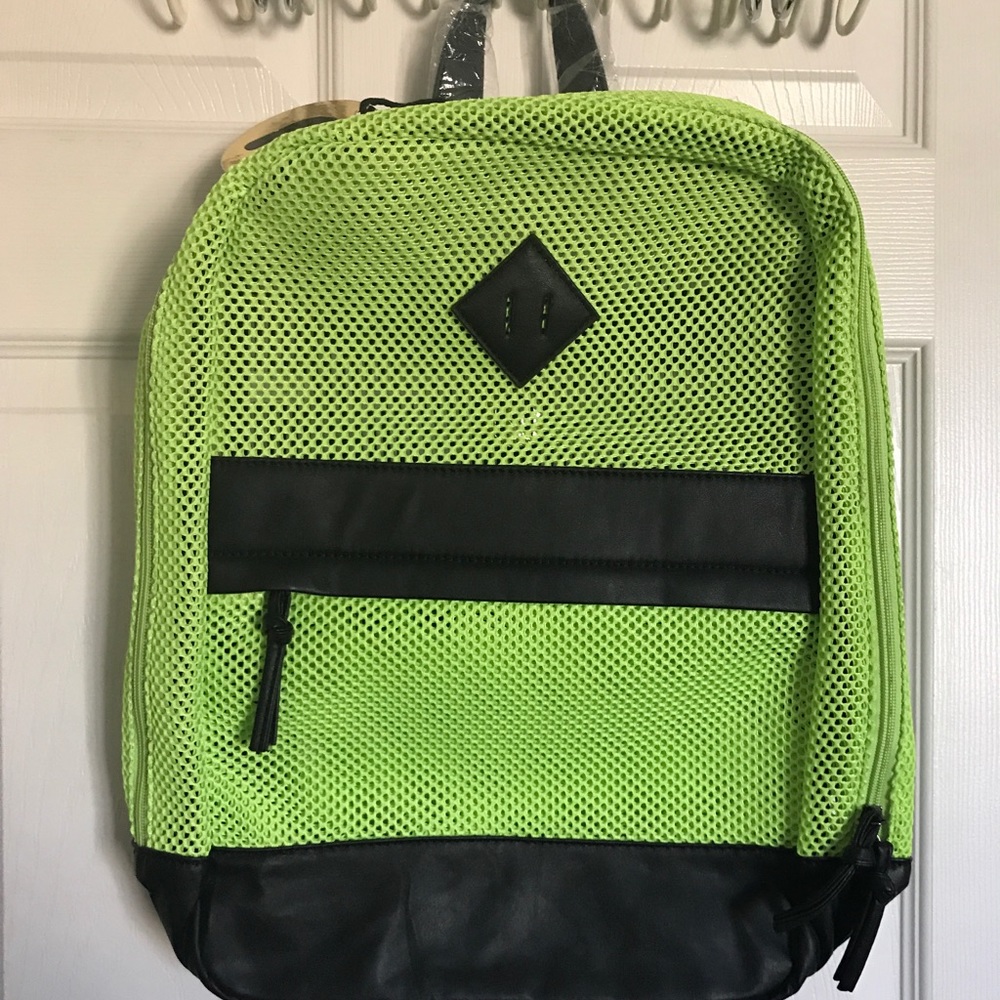 Neon/Black Fashion Backpack (blk/white stripes)