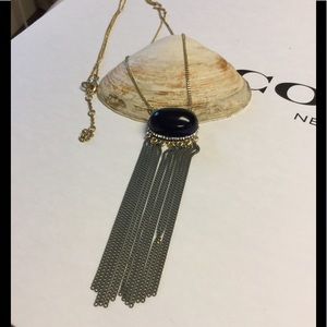 Gold & Blue Chalcedony Necklace