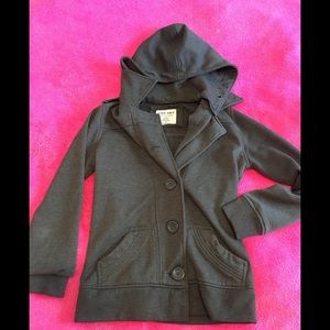 Gray button up pea coat