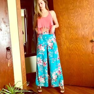 Floral high waisted pants