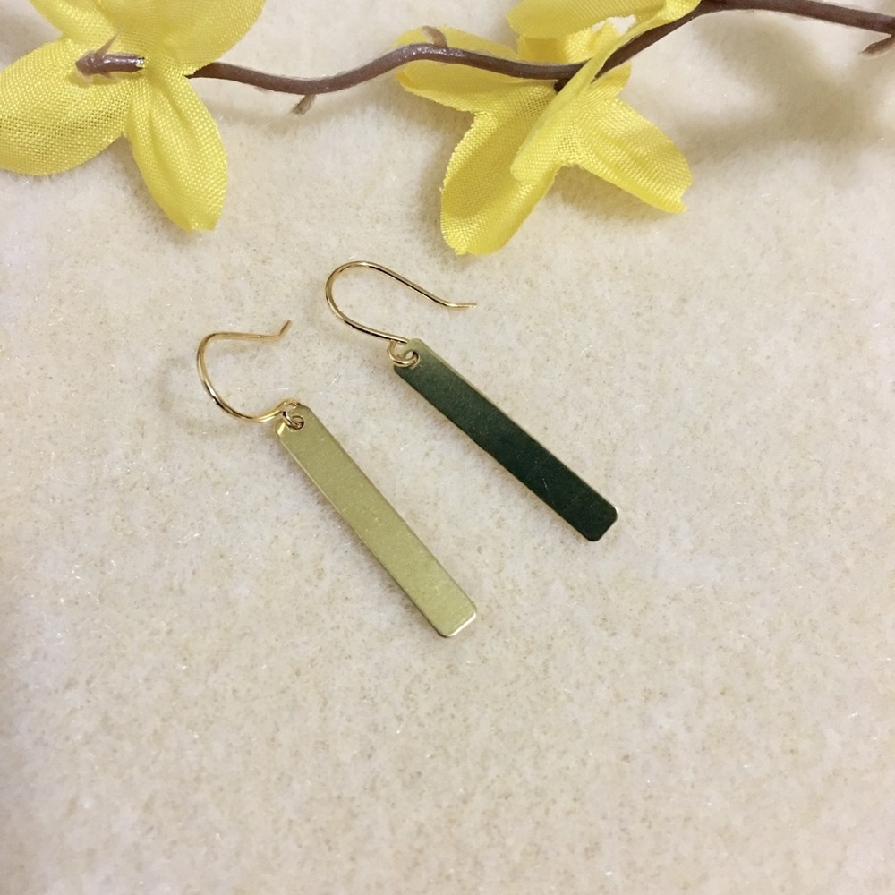 Brass Bar Earrings