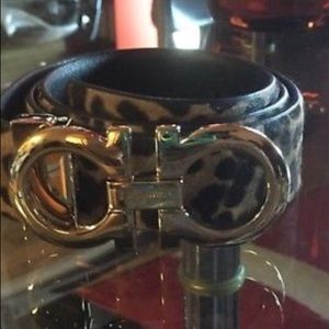 Salvatore Ferragamo cheetah print belt