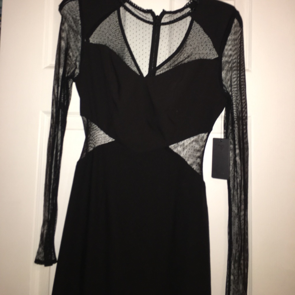 Black, knee length dress, size 6, by Guess