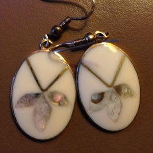 Beautiful Silver and Capiz Shell Earrings
