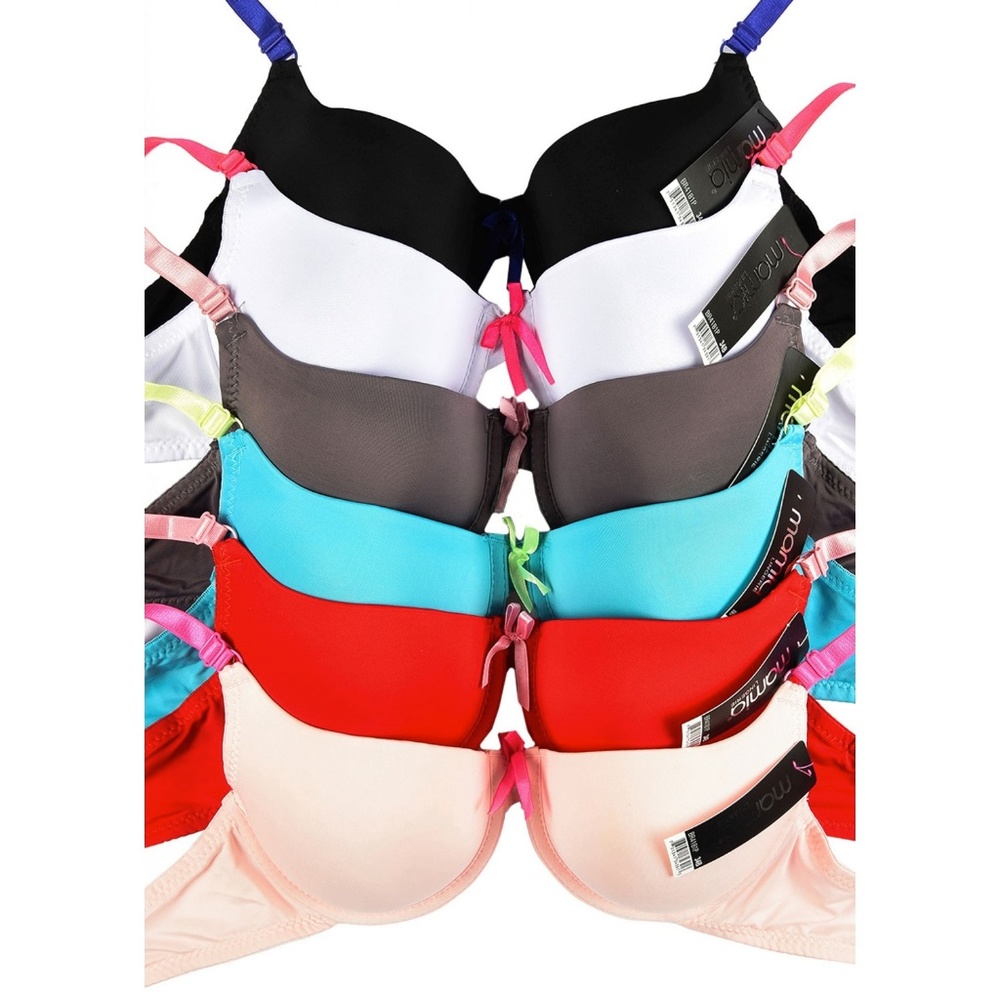 Bundle of Six Solid Contrast Strap Bras - Picture 3 of 3