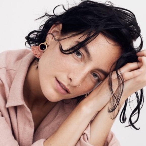 madewell tassel hoop earrings