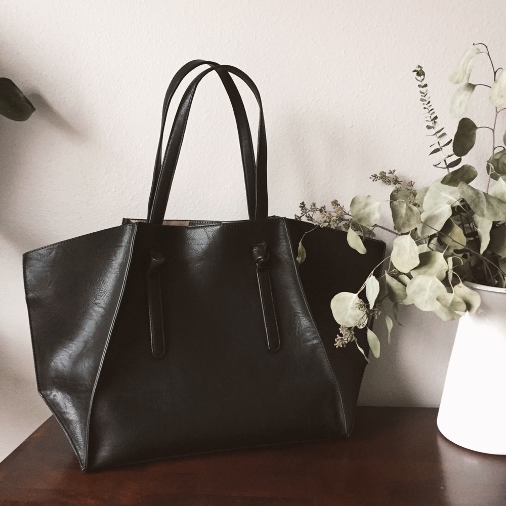 Vegan leather tote