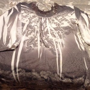 Pretty cream and Brown print top