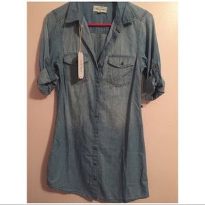 Denim Button Up Shirt Dress
