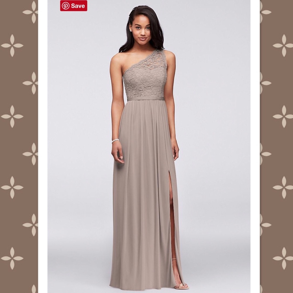 Long One Shoulder Lace Bridesmaid Dress