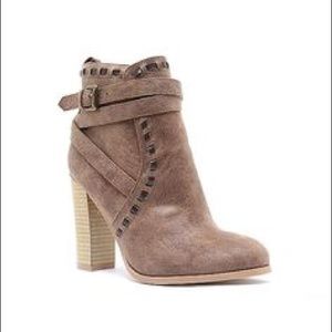 Distressed Suede Wrap Booties