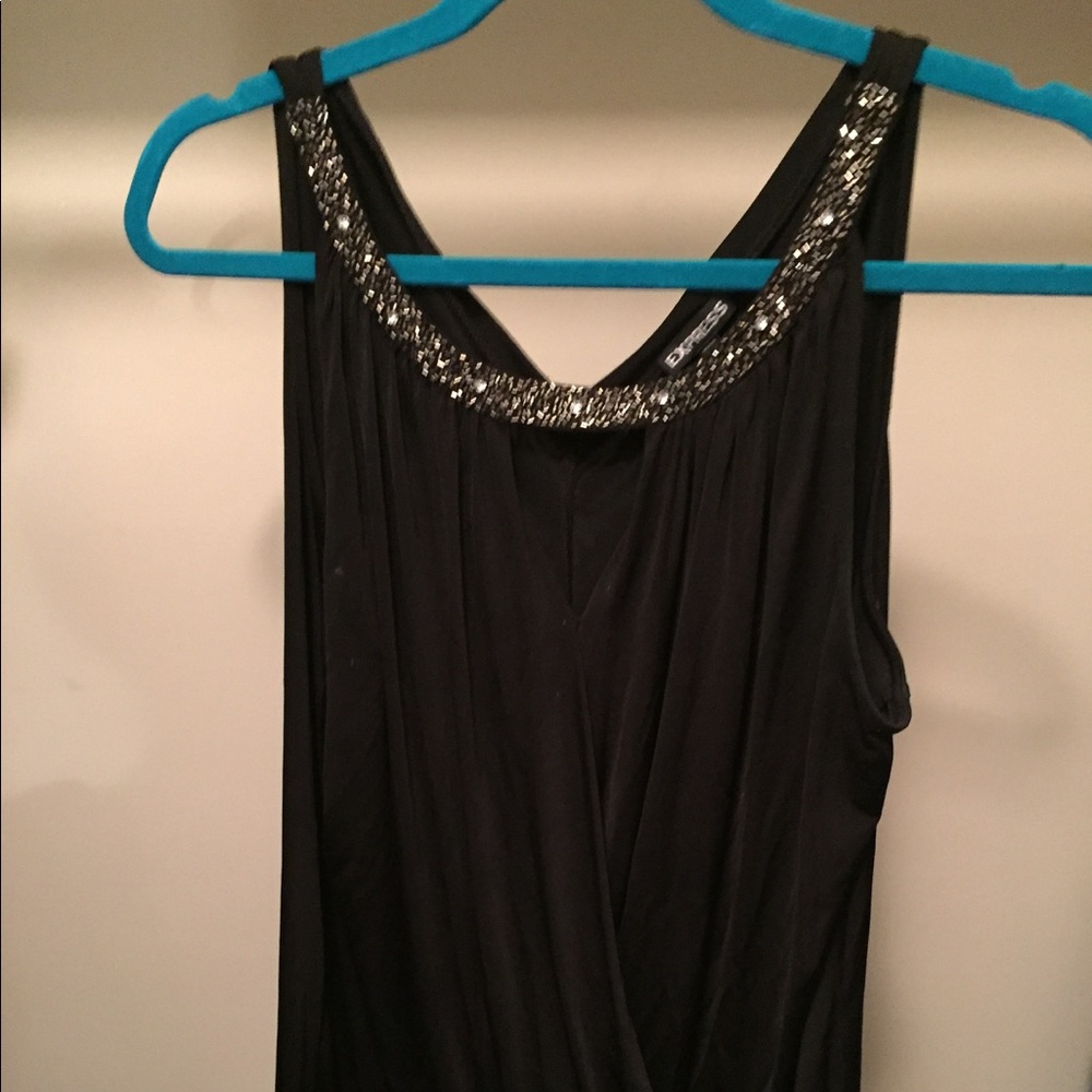 Express Black Beaded Top - Lg