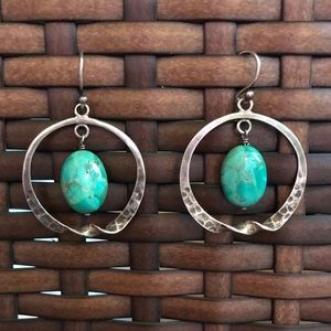Silpada Sterling Silver Hoop & Turquoise Earrings