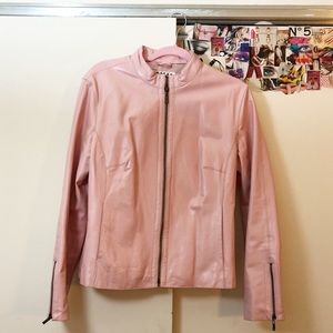 Pink leather jacket