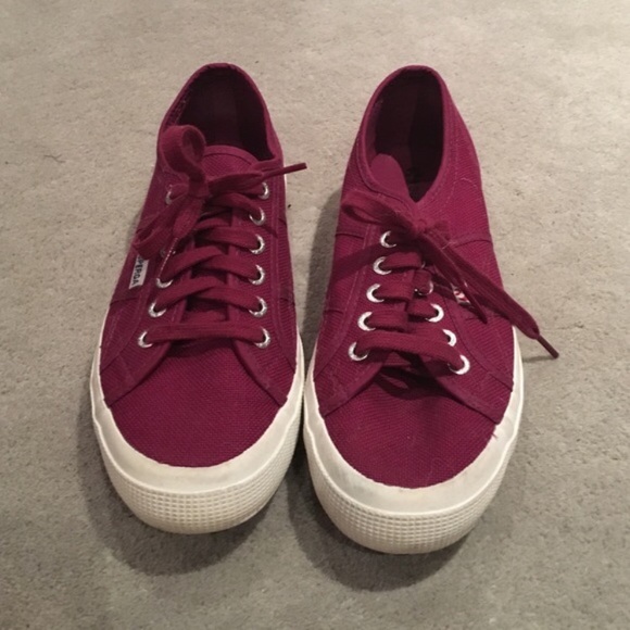 maroon superga sneakers