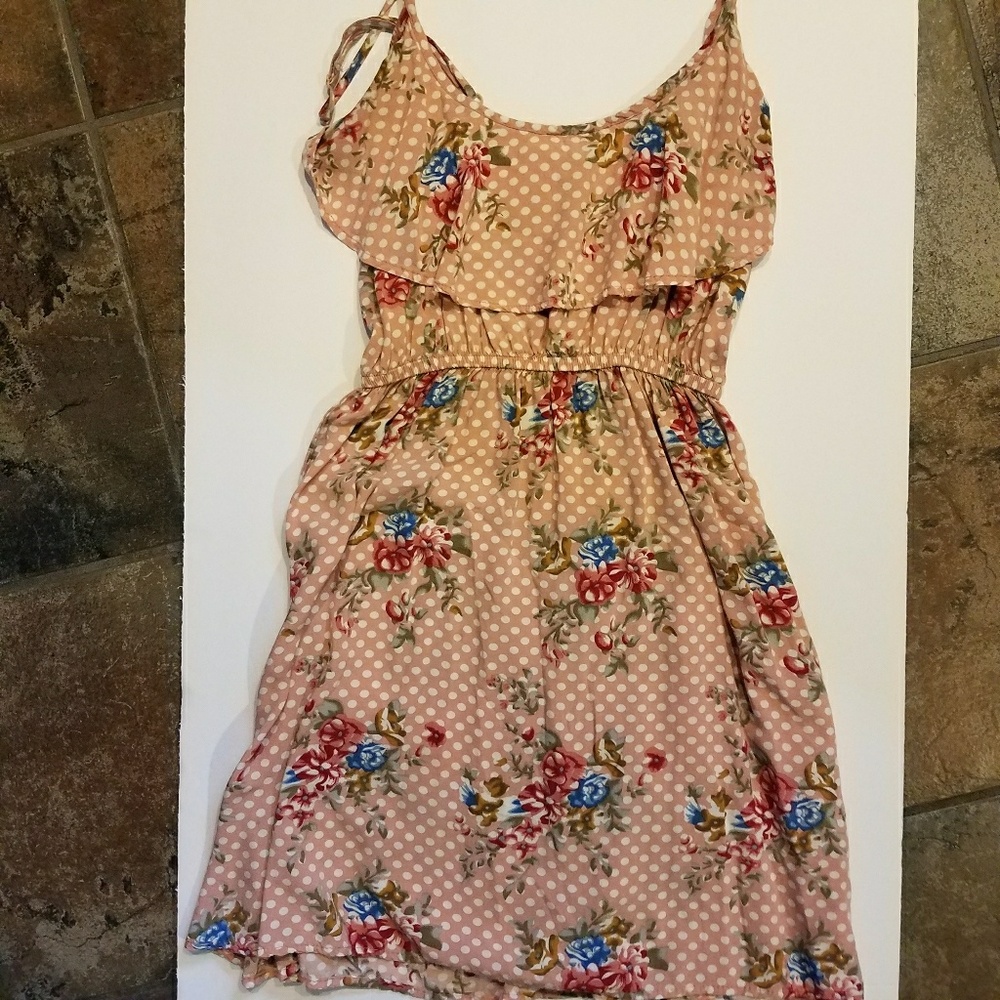 Floral and polka dot sun dress
