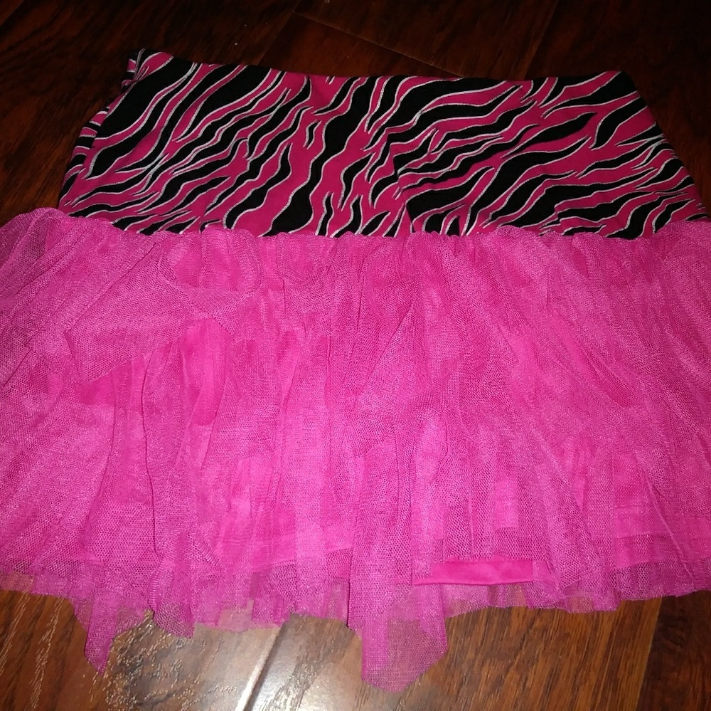 Pink and Zebra Justice Brand Skirt