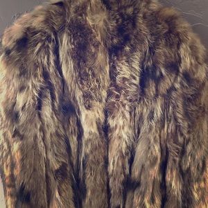 Raccoon short fur coat