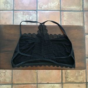 Black crochet bralette NWOT