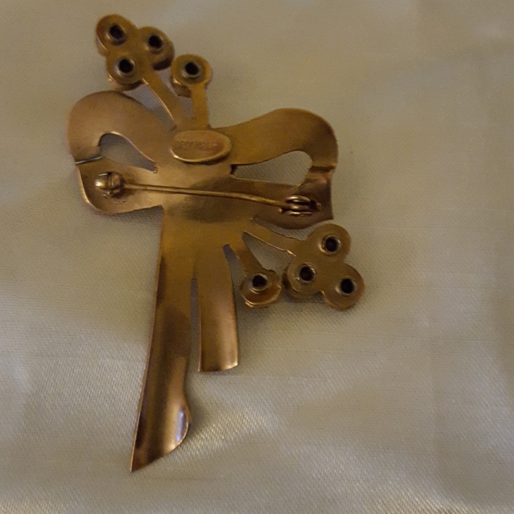 Vintage Brooch Rhinestone Signed - Picture 2 of 4