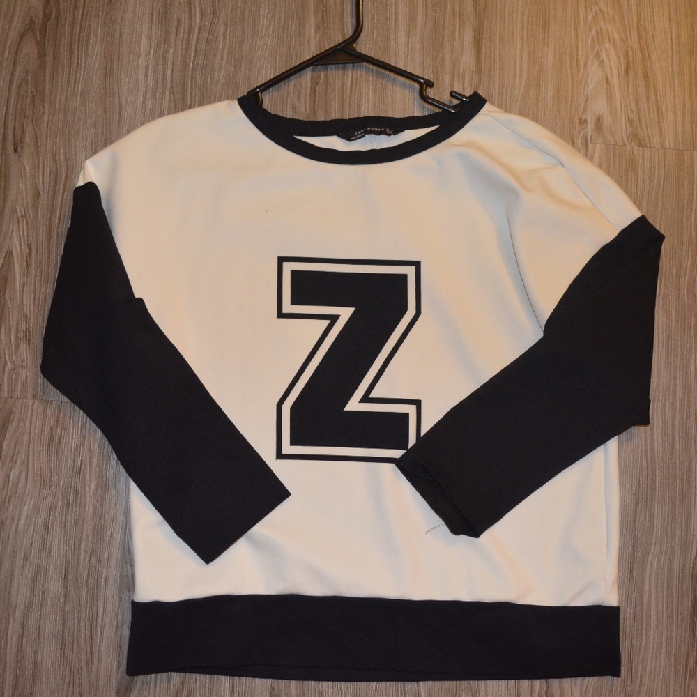 Zara black and white sweater