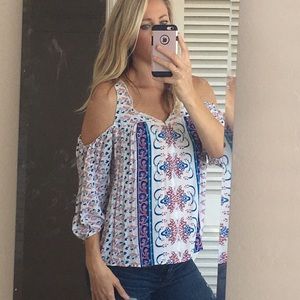 open shoulder blouse