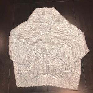 Gap Gray Crop Cowl-neck Sweater