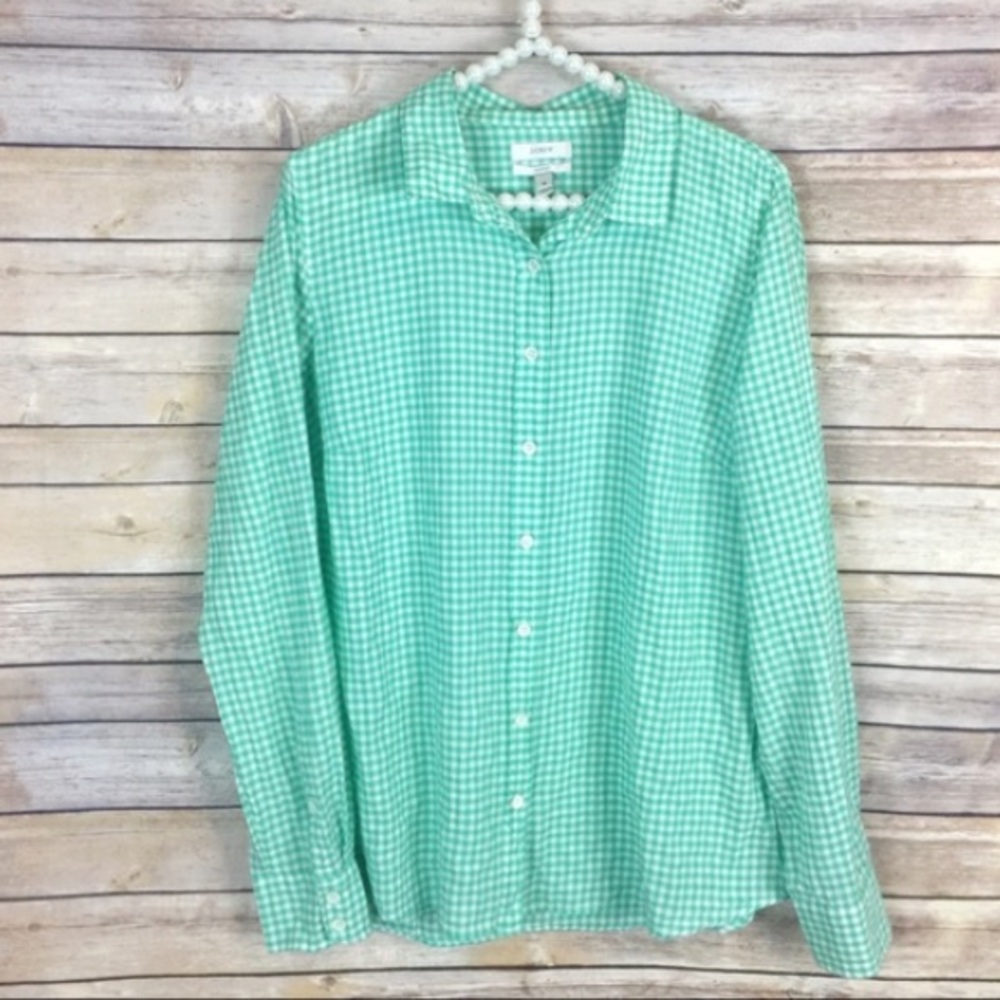 J. Crew Gingham Button Down Shirt