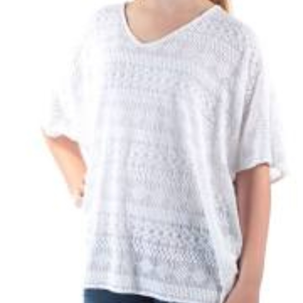 Alfani Womens Lace Illusion Poncho Top