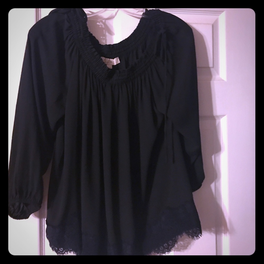Off shoulder black blouse