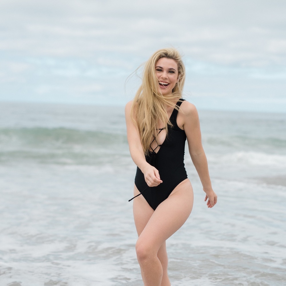 Once piece lace up bikini