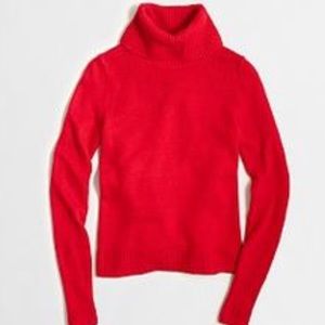 Red J Crew Factory Rolled Turtleneck. NWT