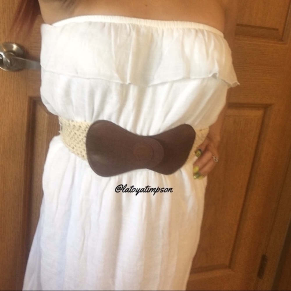 MAXI/STRAPLESS White Dress/W Belt (Trixxi)