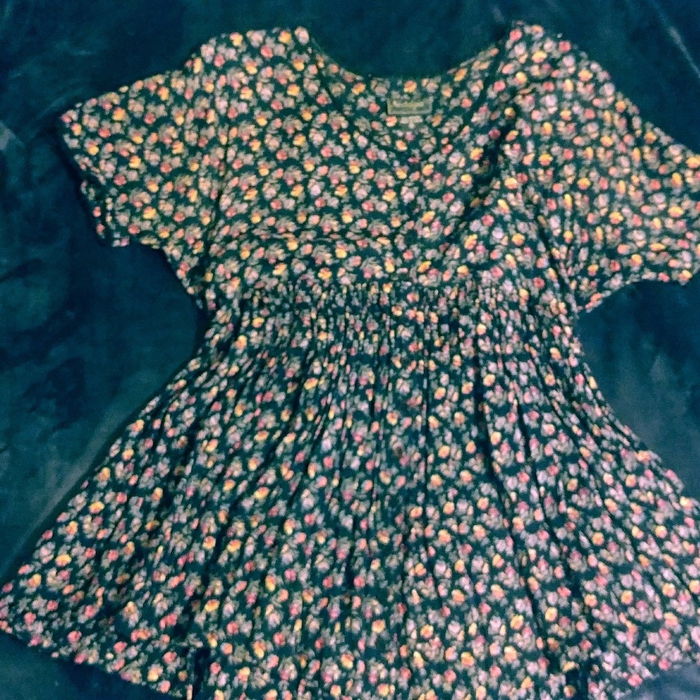 VINTAGE 90s floral babydoll short sleeve dress